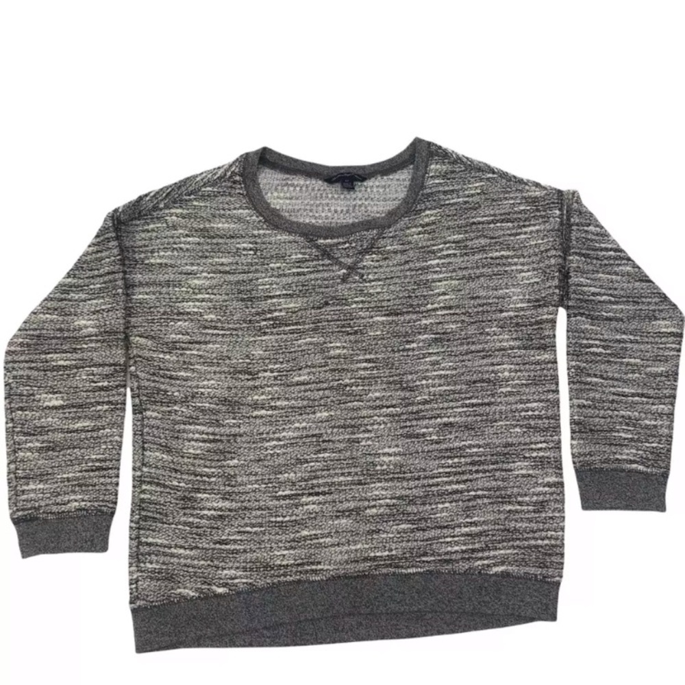 American Eagle Outfitters Women's Pullover Sweater Gray Space Dye Crew Neck